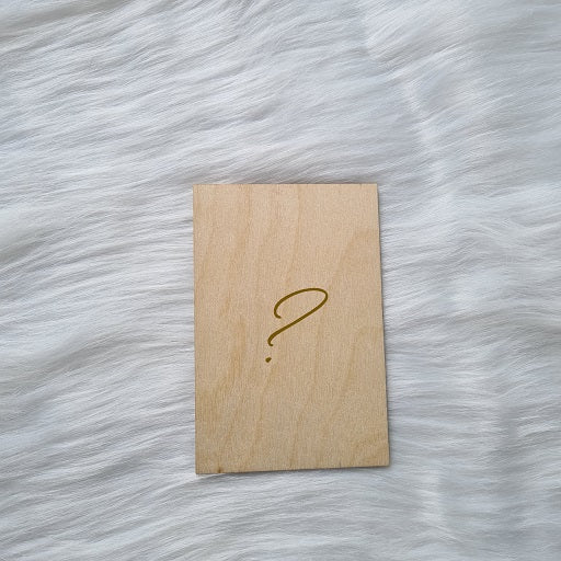 Houten wenskaart met eigen tekst of ontwerp