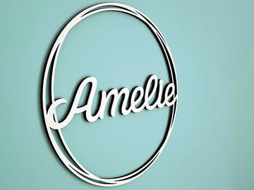 Naamborden en naamhoepels — gepersonaliseerde houten decoratie