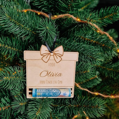 Gepersonaliseerde houten geldhouder