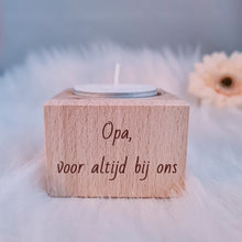 Afbeelding in Gallery-weergave laden, Gepersonaliseerde houten theelichthouder
