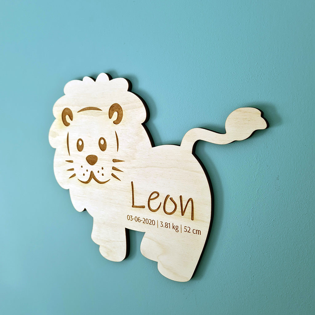 Naambord leeuw