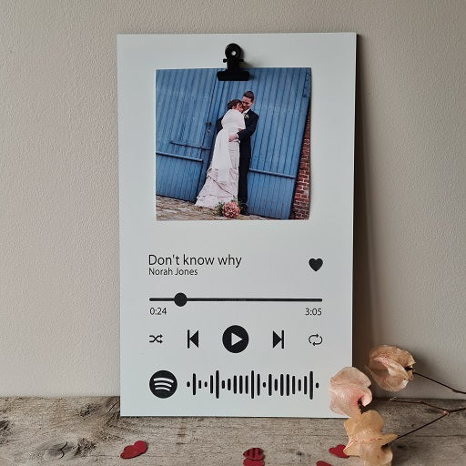 Fotobordje met clip "Spotify Song"