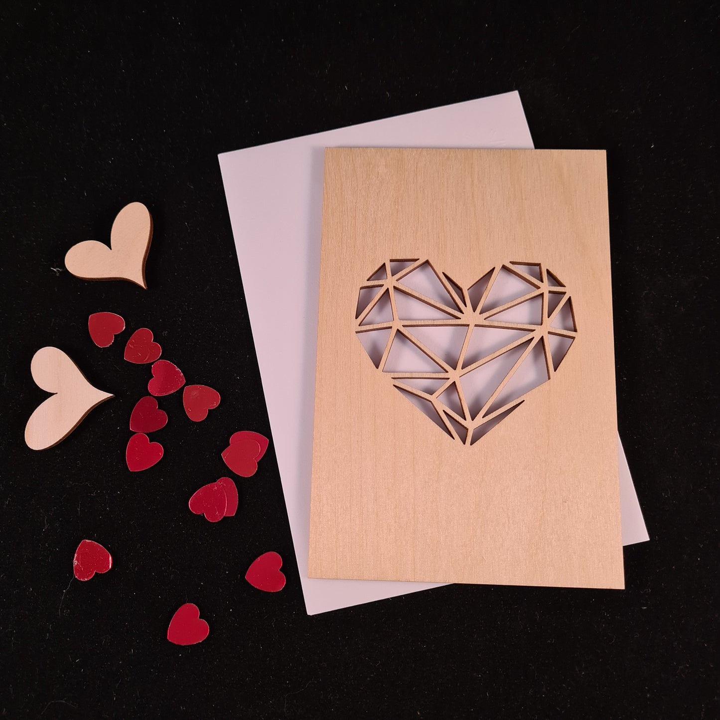 Houten wenskaart  "Heart"