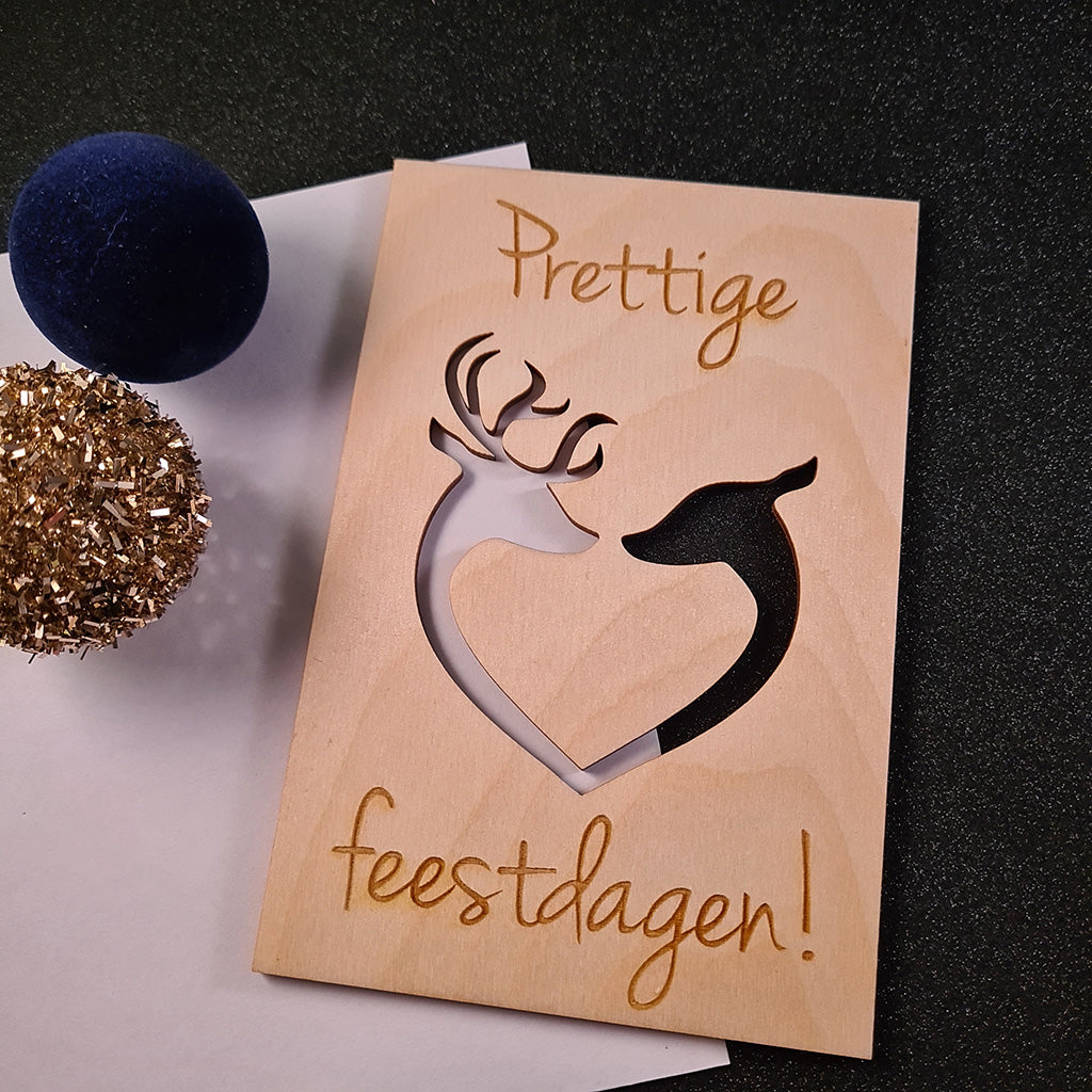 Houten wenskaart 