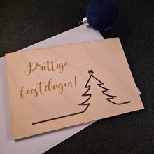 Afbeelding in Gallery-weergave laden, Houten wenskaart &quot;Prettige feestdagen - kerstboom&quot;
