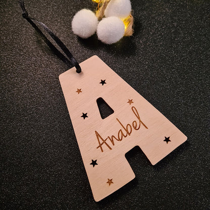 Kerstbal "Letter" met naam
