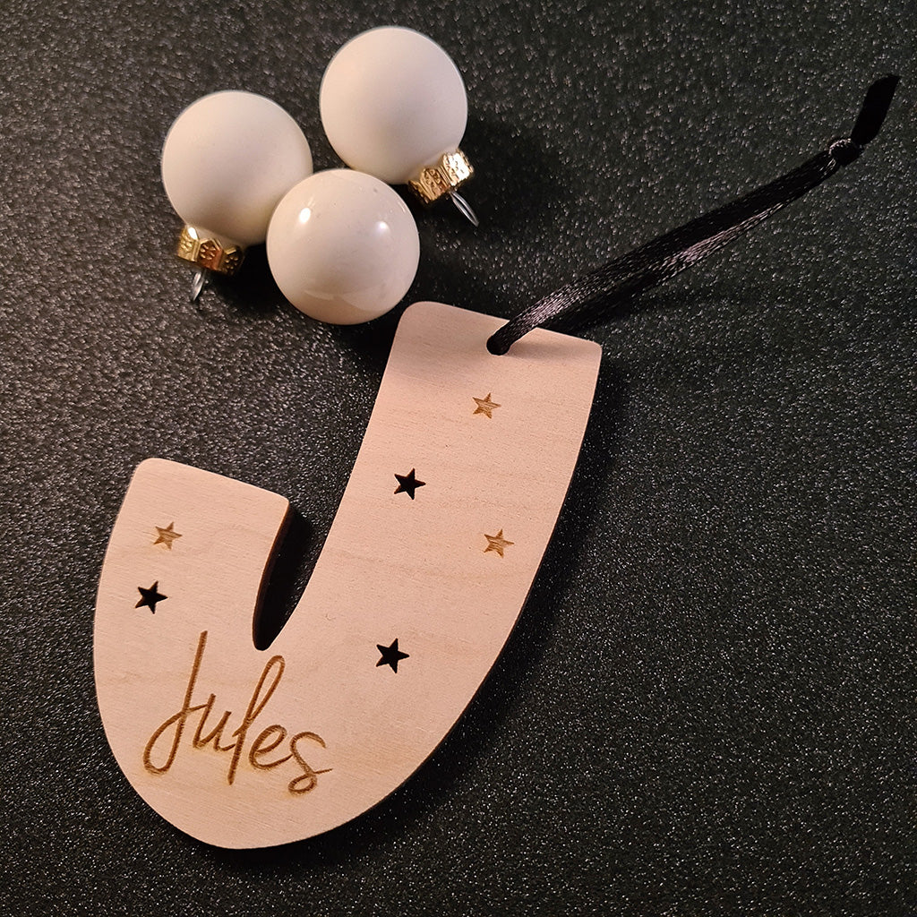 Kerstbal "Letter" met naam