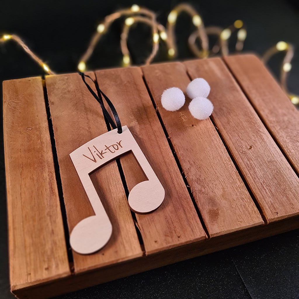 Kerstbal "Muziek" met naam