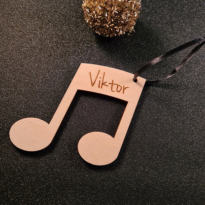 Kerstbal "Muziek" met naam
