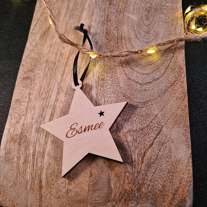 Kerstbal "Ster" met naam