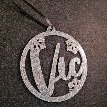 Kerstbal "Glitter" met naam