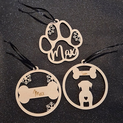 Kerstbal "Hond" met naam