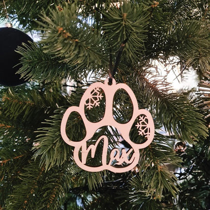Kerstbal "Hond" met naam