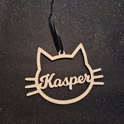 Kerstbal "Kat" met naam