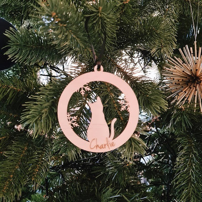 Kerstbal "Kat" met naam
