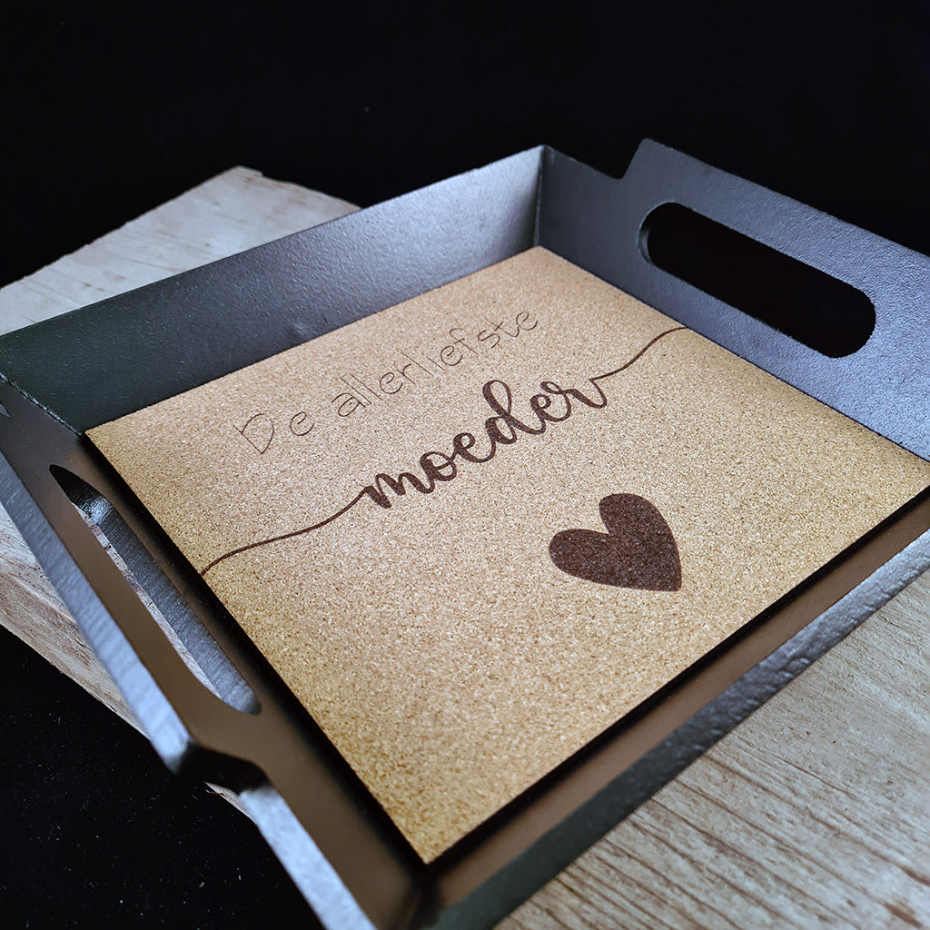 Gepersonaliseerd dienblad zwart