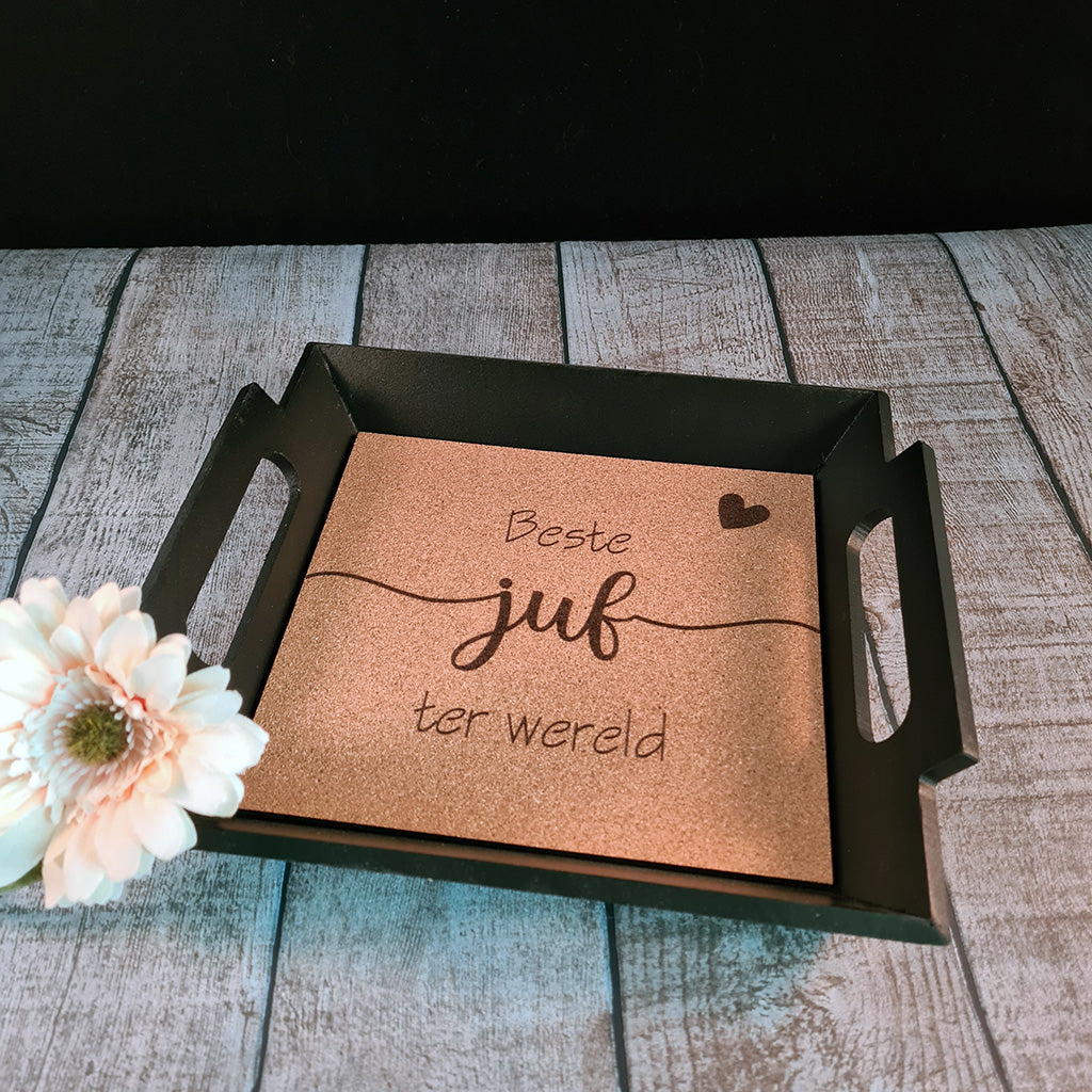 Gepersonaliseerd dienblad zwart