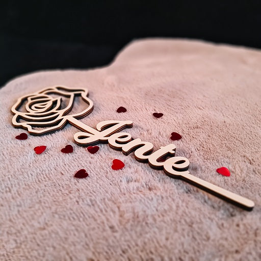 Gepersonaliseerde houten roos