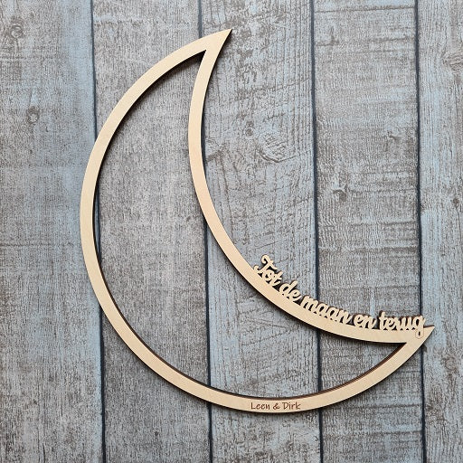 Hoepel met naam "Tot de maan en terug"