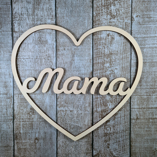 Naam in hart "Mama"