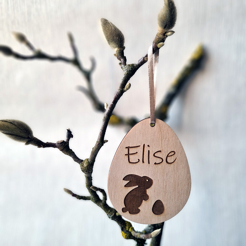 Houten paashanger met naam