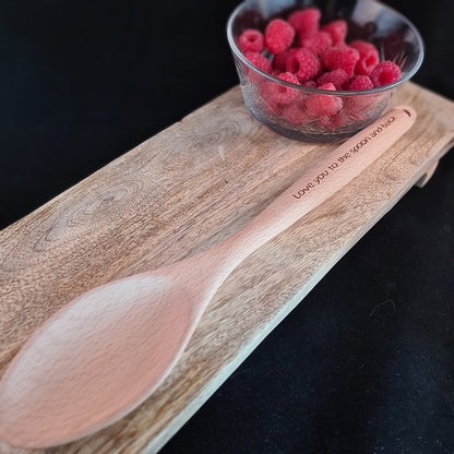 Houten lepel met zelfgekozen tekst