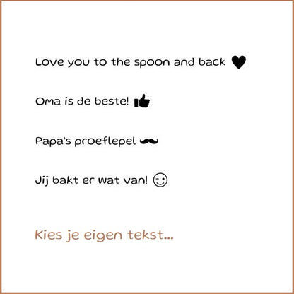 Houten lepel met zelfgekozen tekst